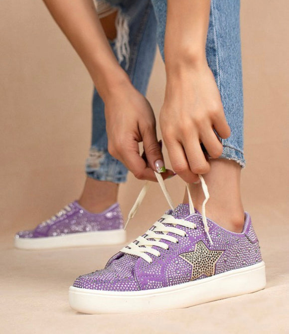 Purple & Gold Sneakers