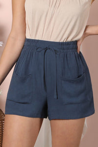 Pocket Detailed Soft Cotton Linen Shorts