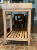 Maple Butcherblock Prep Table with Mahogany Accents