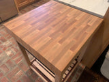 Maple Butcherblock Prep Table with Mahogany Accents