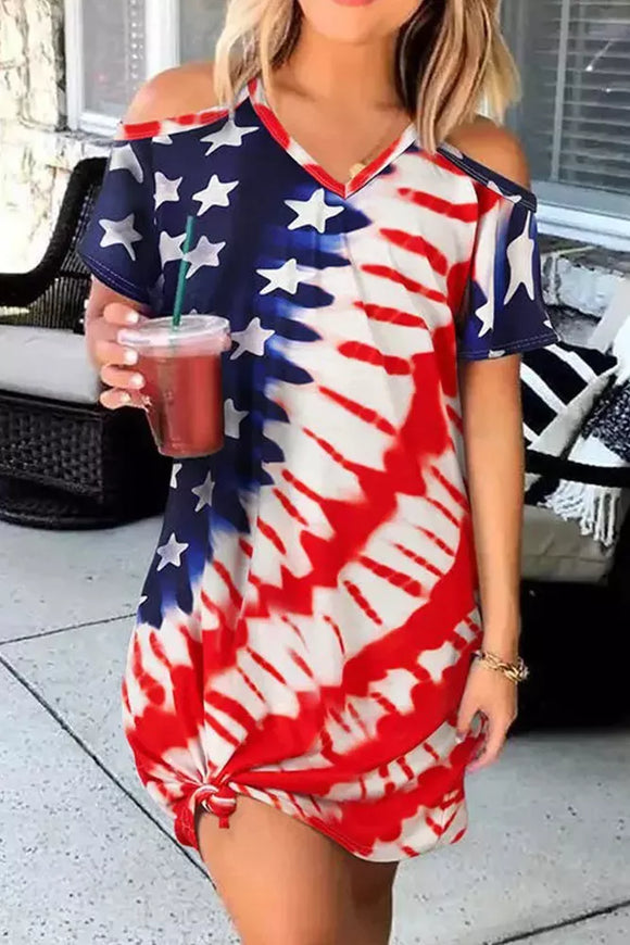 Short Sleeve American Flag Dress